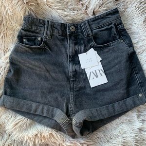 NWT Gray Zara Mom Shorts